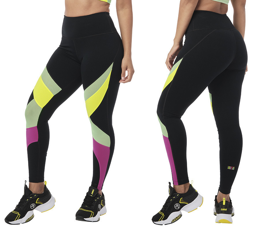 Zumba Color Blocked High Waisted Ankle Leggings | Boutique Zumba ...