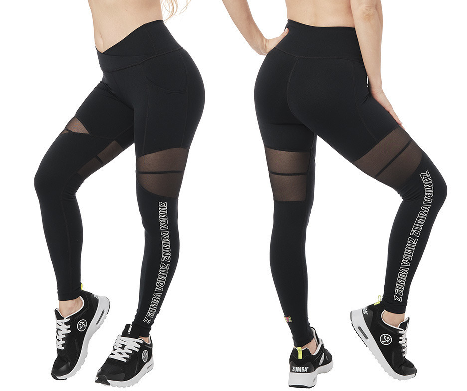 Zumba Mesh Panel High Waistband Ankle 
