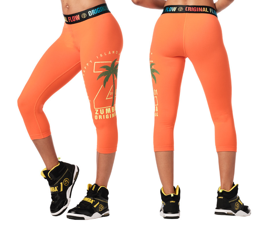 orange capri leggings