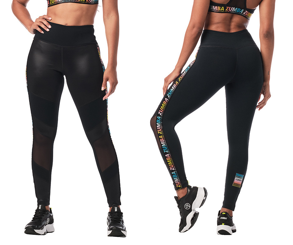 Zumba Happy High Waisted Panel Ankle Leggings