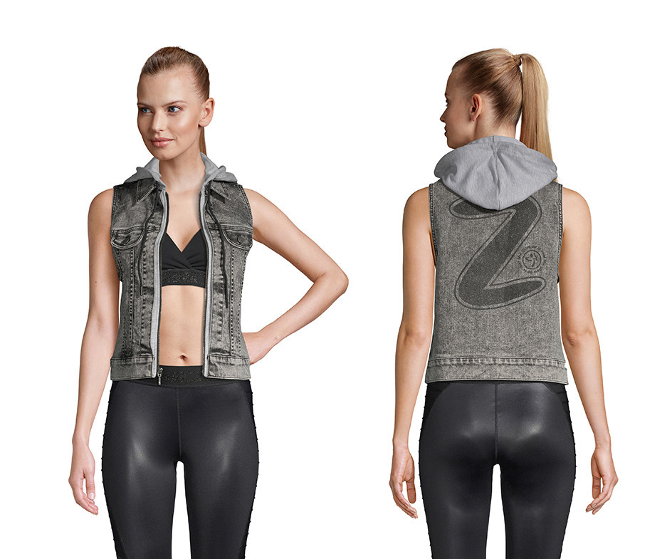 denim vest with hoodie