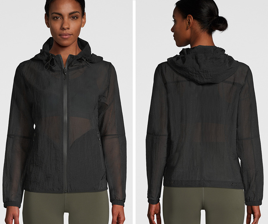 mesh zip up hoodie