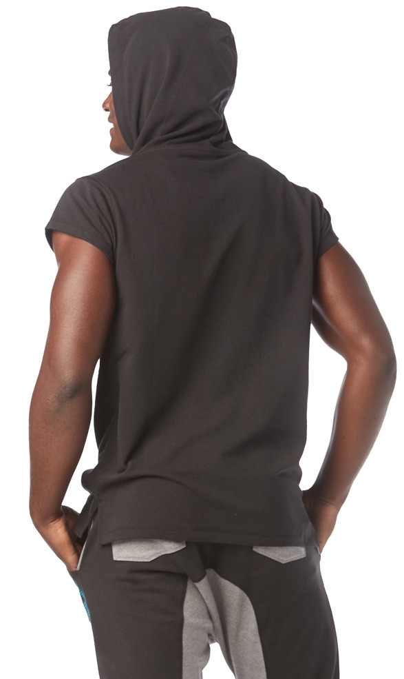 sleeveless hoodie grey